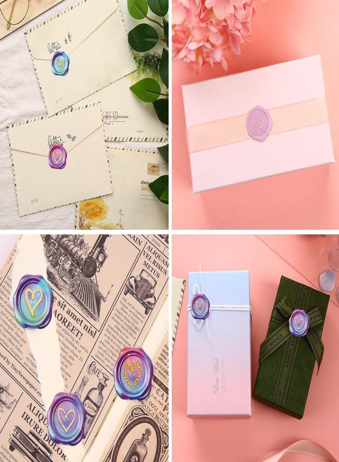 OFIFO® 500Pcs Vintage Wax Seal Stickers, 5 Unique Designs, 1.5'' Round Decorative Stickers for Envelopes, Letters, Invitations, and Craft Projects - Image 5
